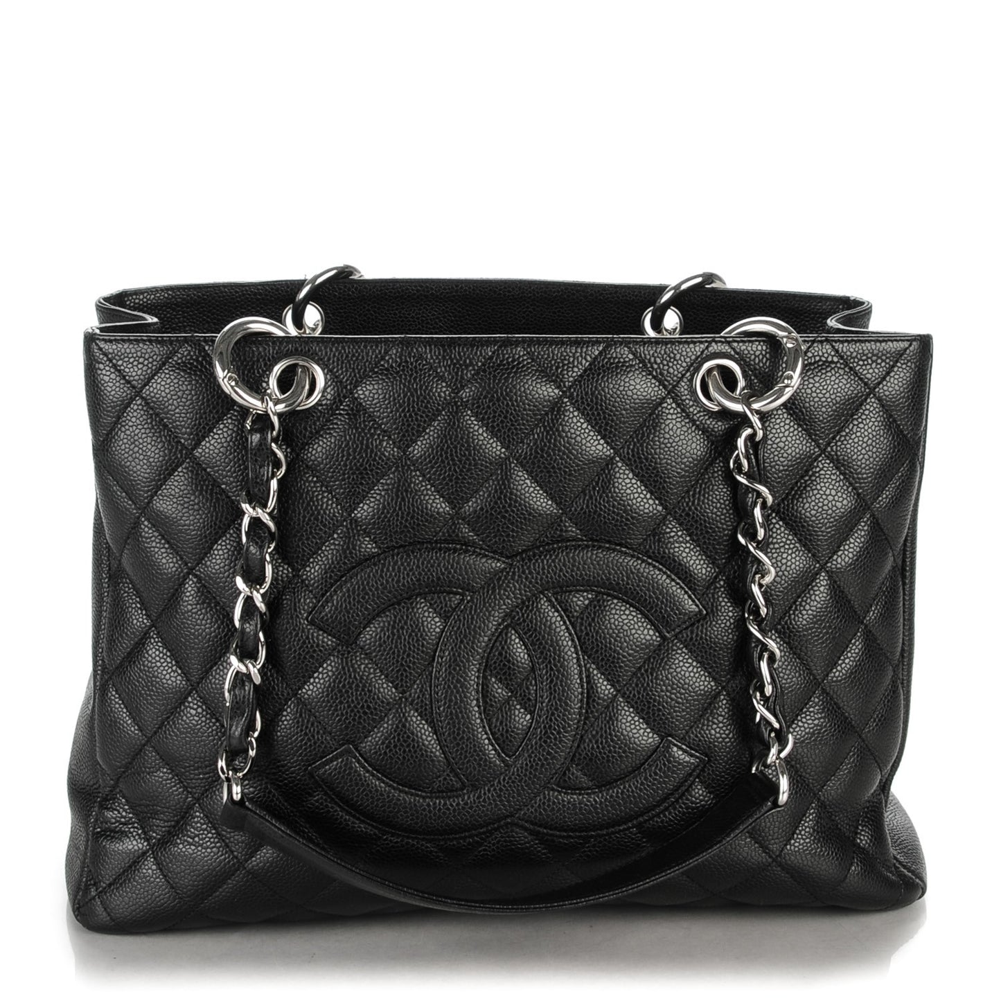 Caviar Quilted Grand Shopping Tote GST Black