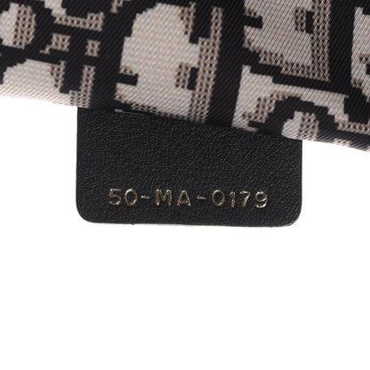 Christian Dior Canvas Checkered Book Tote Black White 6 of 8