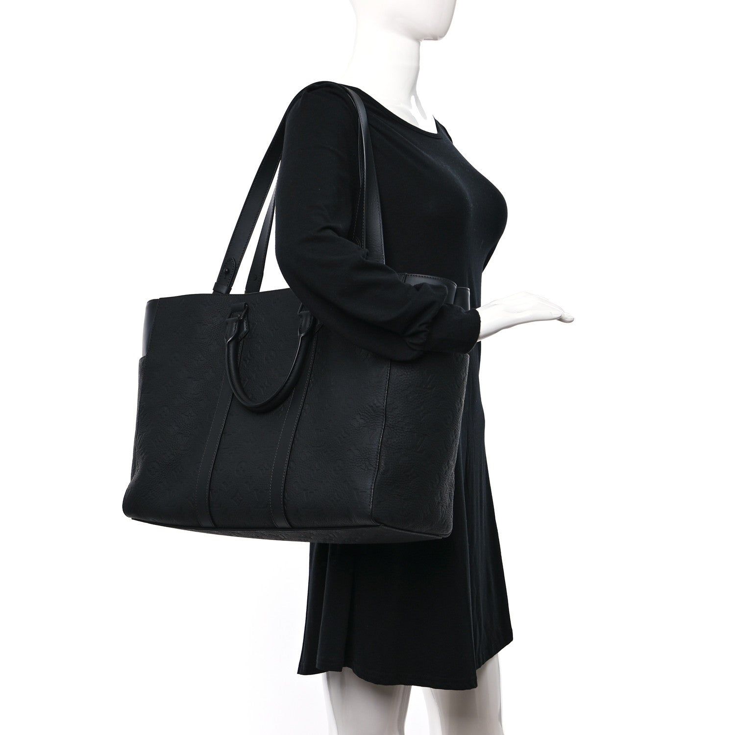 Louis Vuitton Taurillon Monogram Sac Plat 24H Black 2 of 8