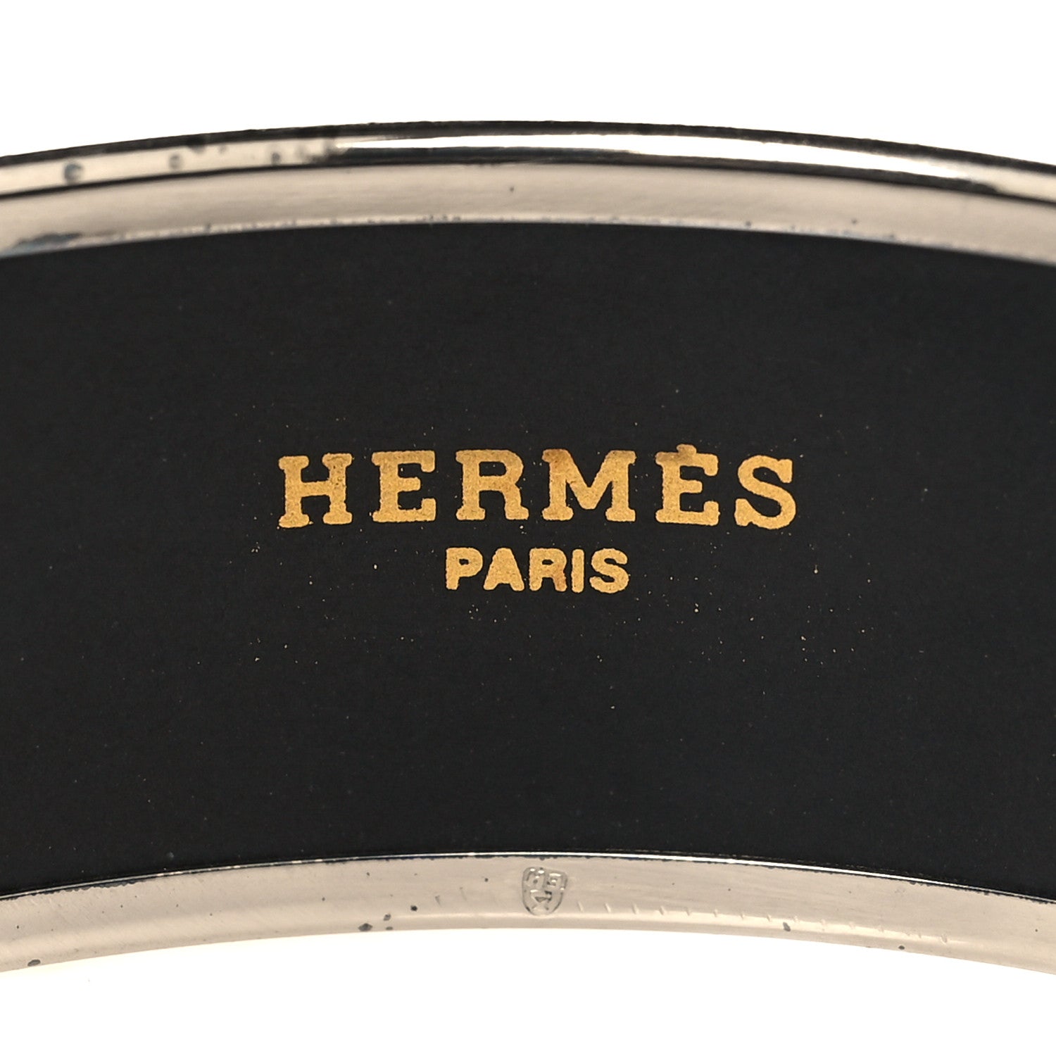 Hermes Enamel Printed Wide Grand Apparat Bracelet 65 Blue 4 of 5