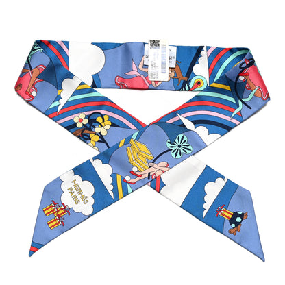 Hermes Silk Carres Volants Twilly Bleu Jaune Vif Multicolor 1 of 4