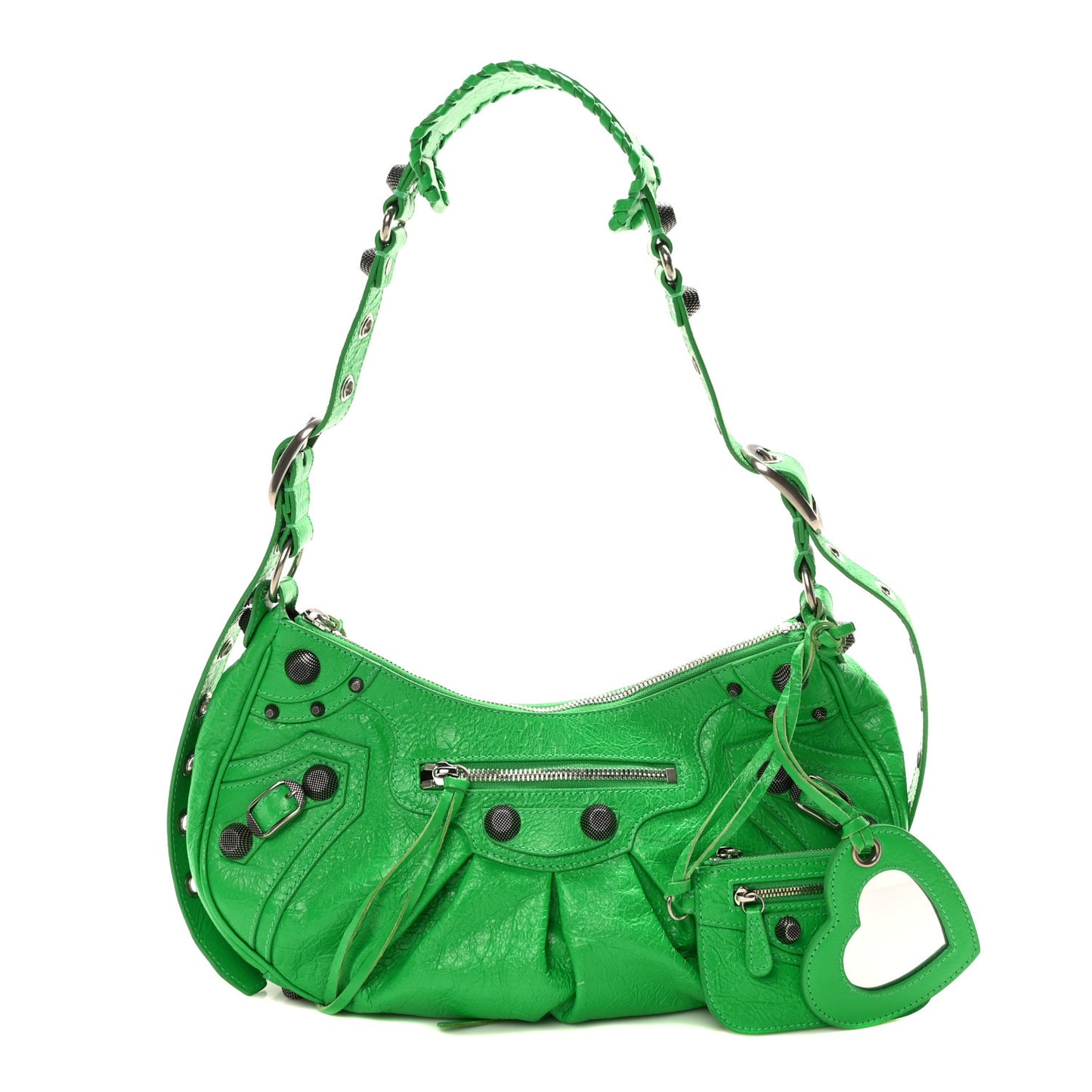 Agneau Arena Small Le Cagole Shoulder Bag Vivid Green