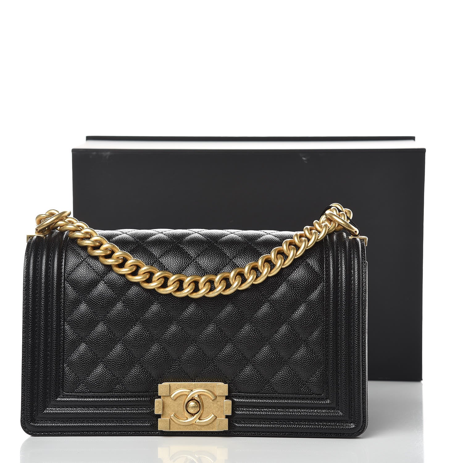 Chanel Caviar Quilted Medium Boy Flap Black 10 of 10