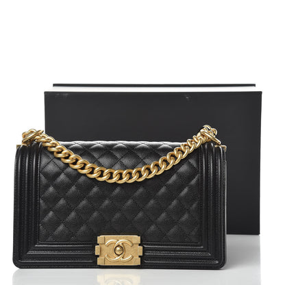 Chanel Caviar Quilted Medium Boy Flap Black 10 of 10