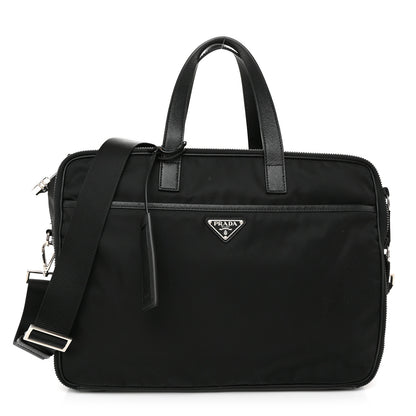 Prada Tessuto Nylon Saffiano Briefcase Black 1 of 12