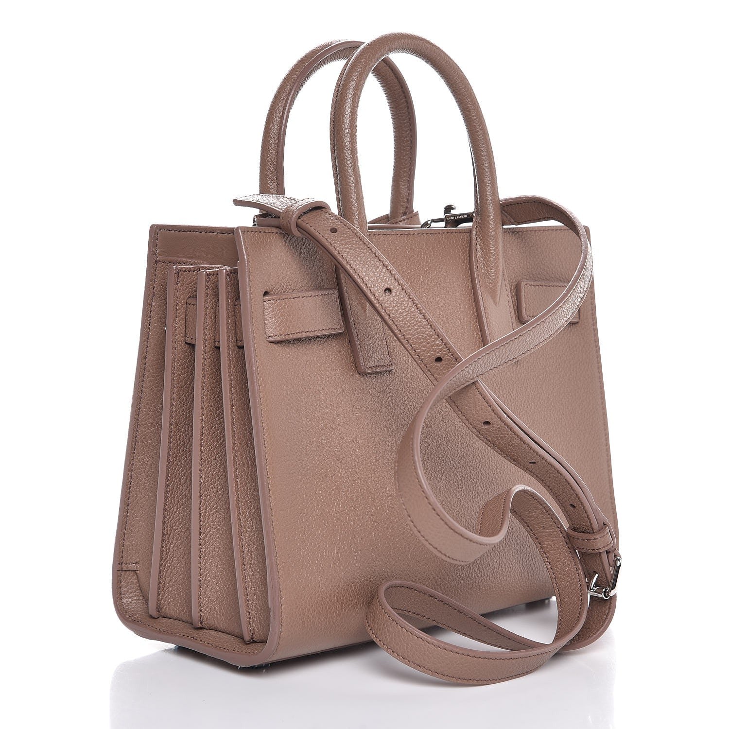 Saint Laurent Grained Calfskin Nano Sac De Jour Taupe 4 of 9