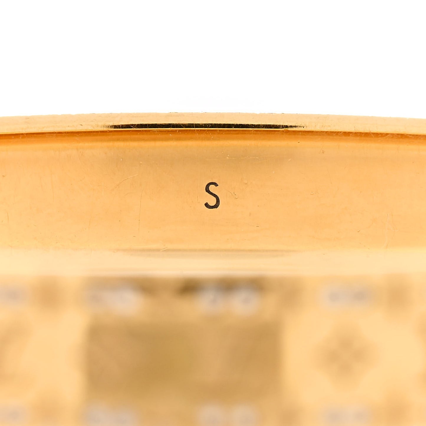 Brass Crystal Monogram Nanogram Strass Cuff S Gold