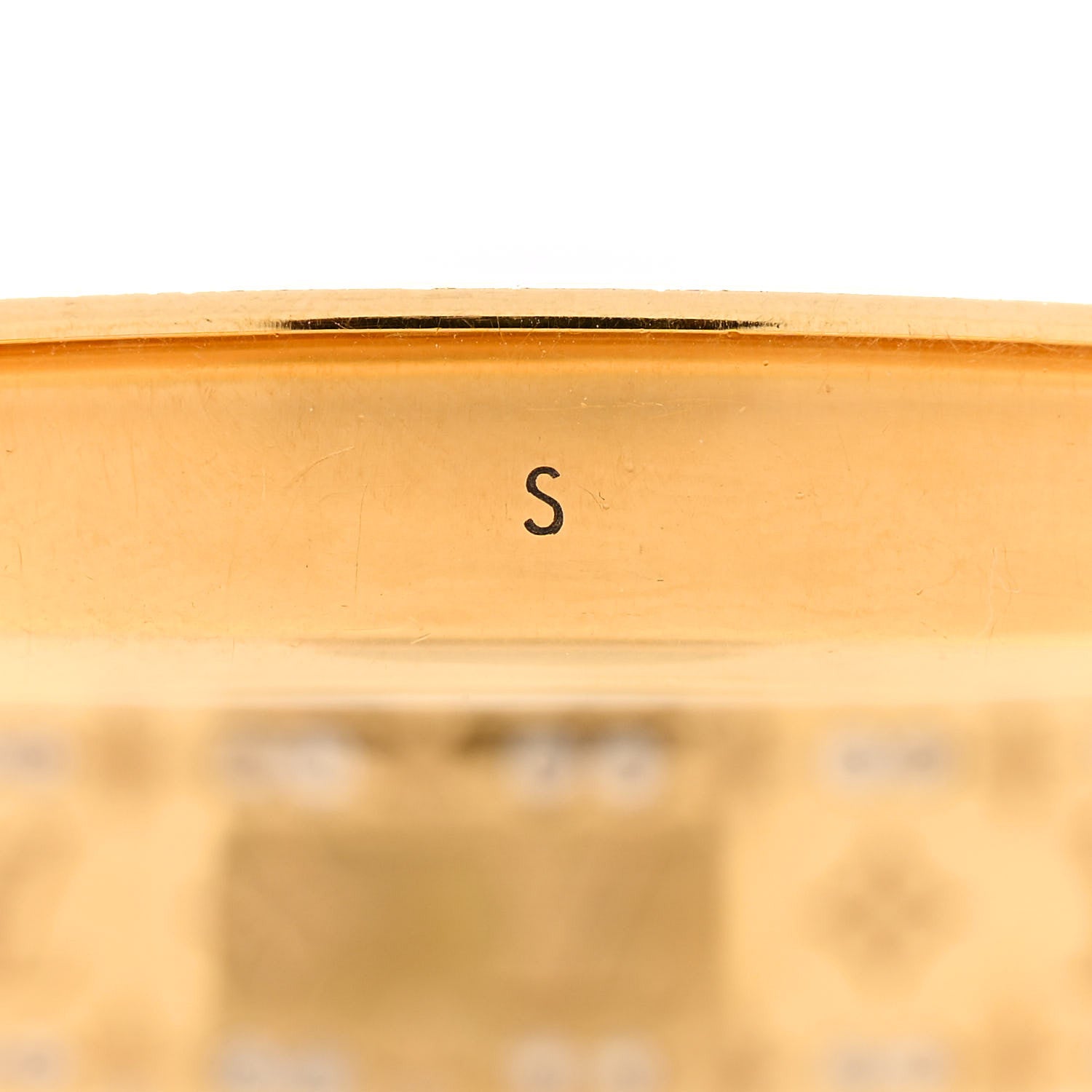 Louis Vuitton Brass Crystal Monogram Nanogram Strass Cuff S Gold 6 of 6