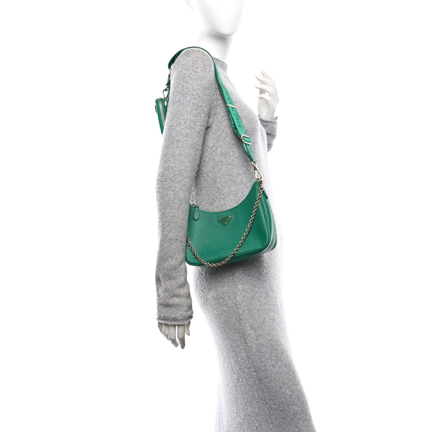 Prada Saffiano Lux Re-Edition 2005 Shoulder Bag Mango 2 of 10