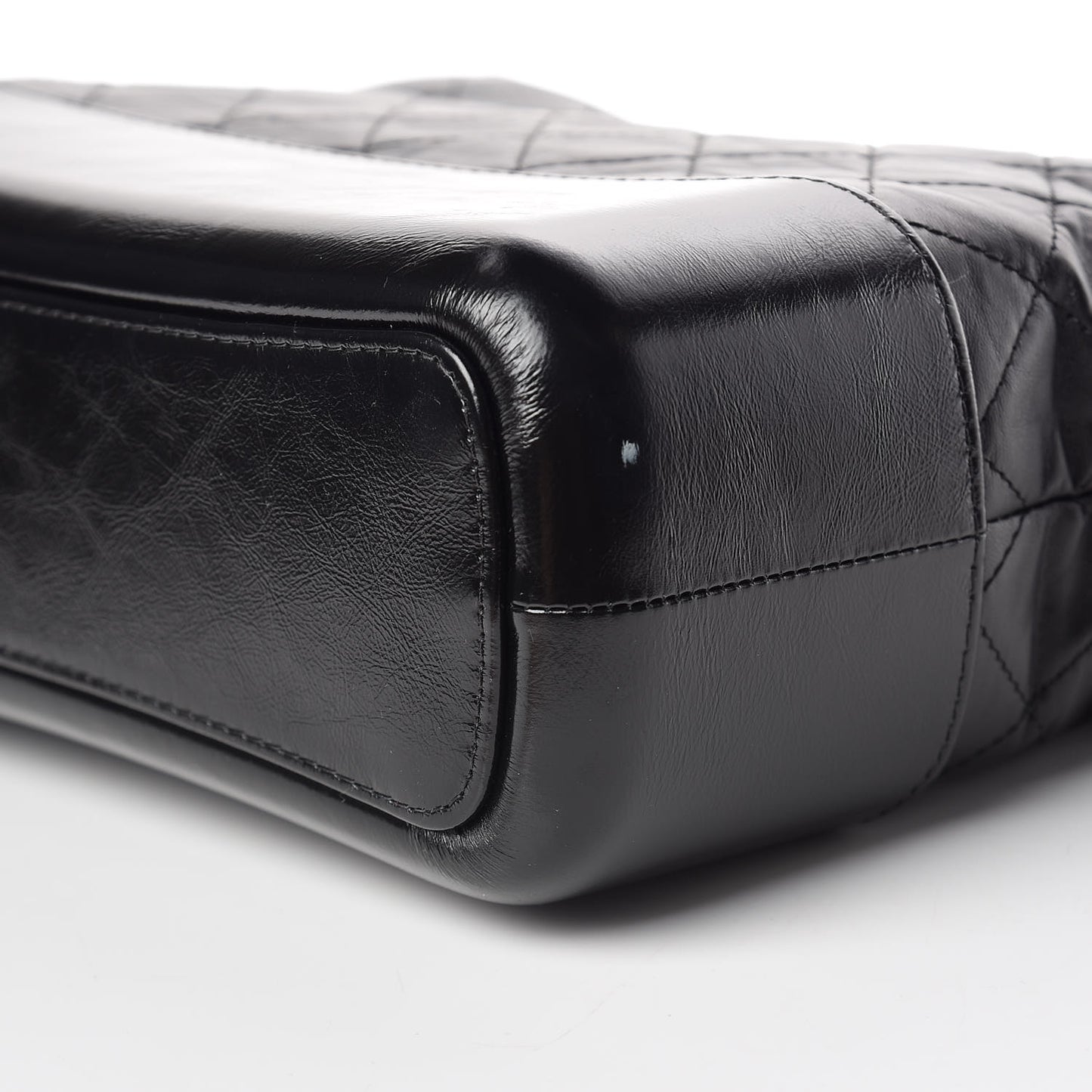 Aged Calfskin Quilted Medium Gabrielle Hobo Black