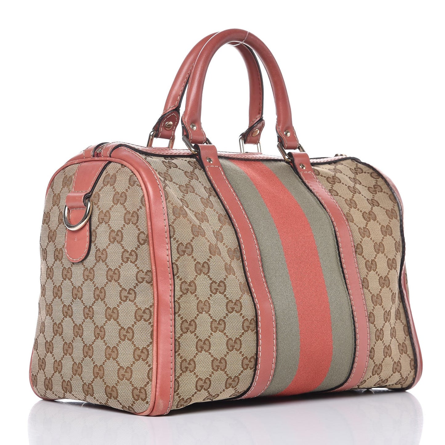 Monogram Vintage Web Medium Boston Pink