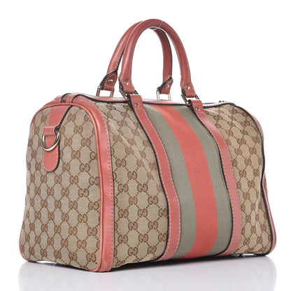 Gucci Monogram Vintage Web Medium Boston Pink 3 of 15