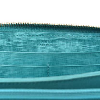 Fendi Zucca Spalmati Vitello Elite Zip Around Wallet Tobacco Lago 6 of 9