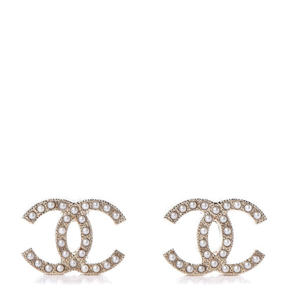 Chanel Pearl CC Earrings Gold 1 of 5