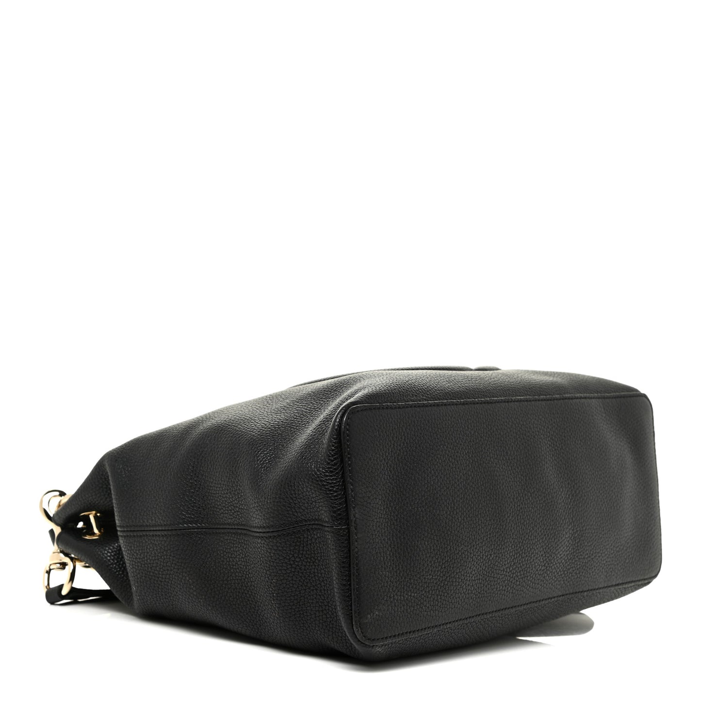 Pebbled Calfskin Large Soho Hobo Black