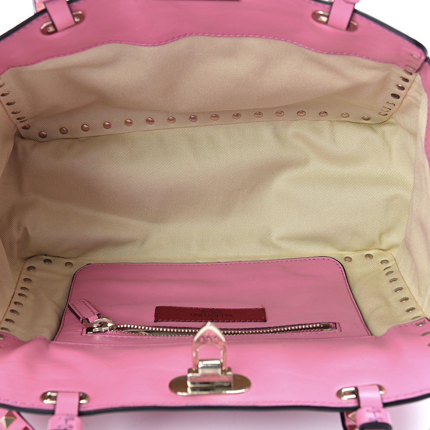 Valentino Garavani Vitello Small Rockstud Tote Ninphea 5 of 16