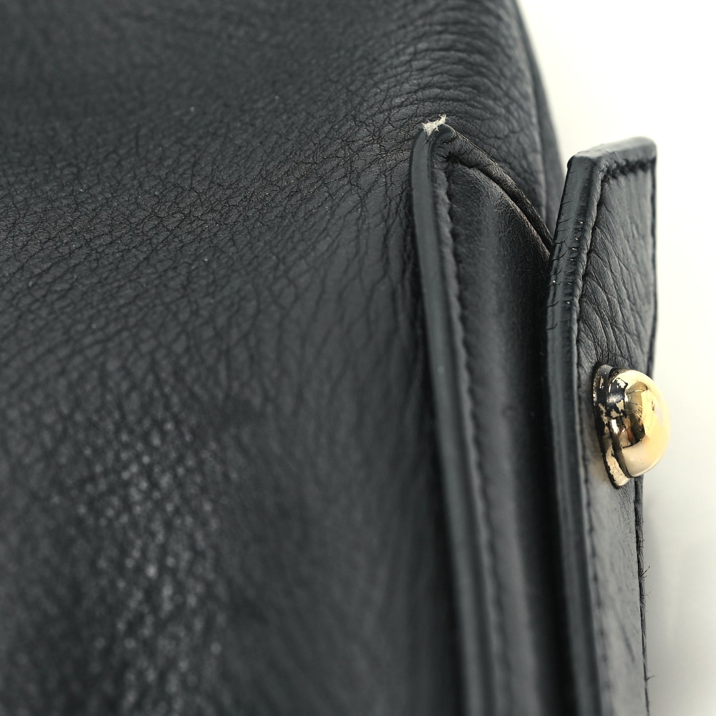 Calfskin Medium Horsebit Chain Hobo Black