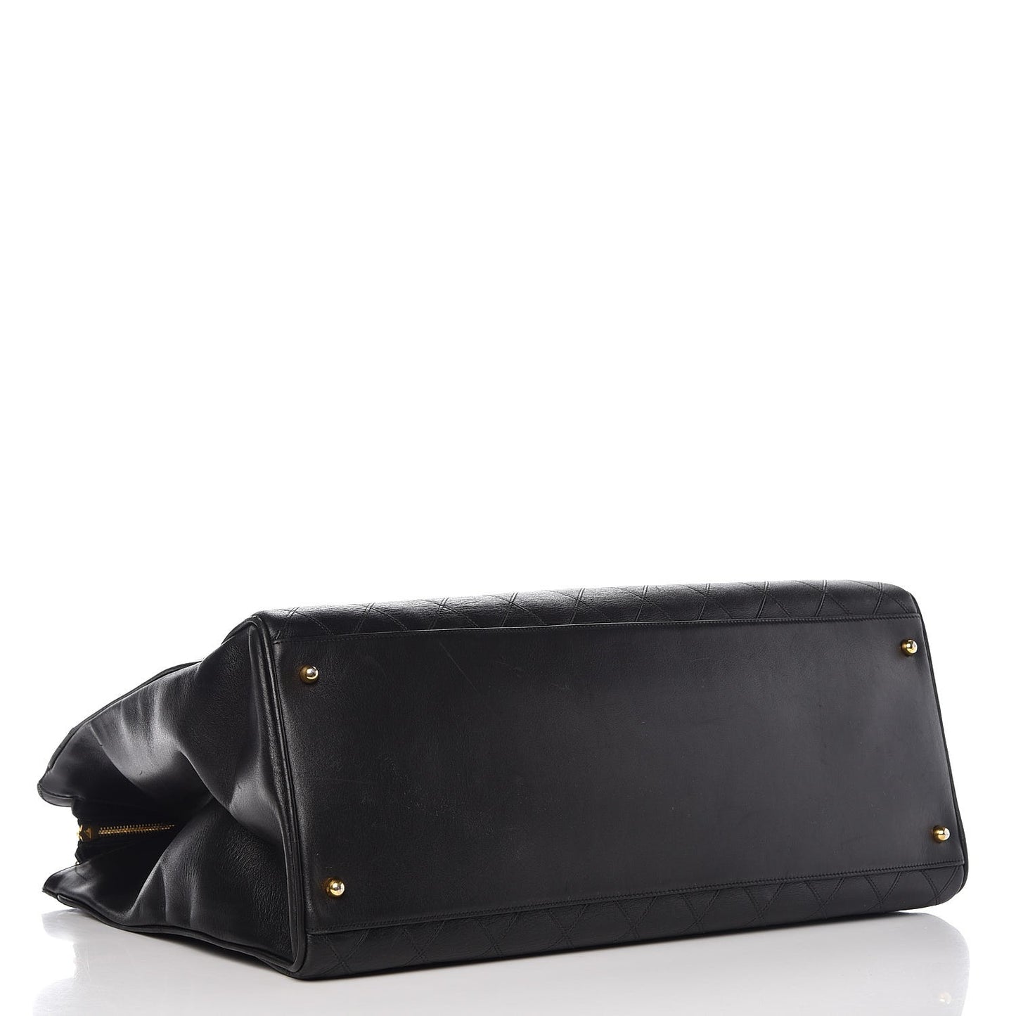 Calfskin Stitched XL Weekender Black