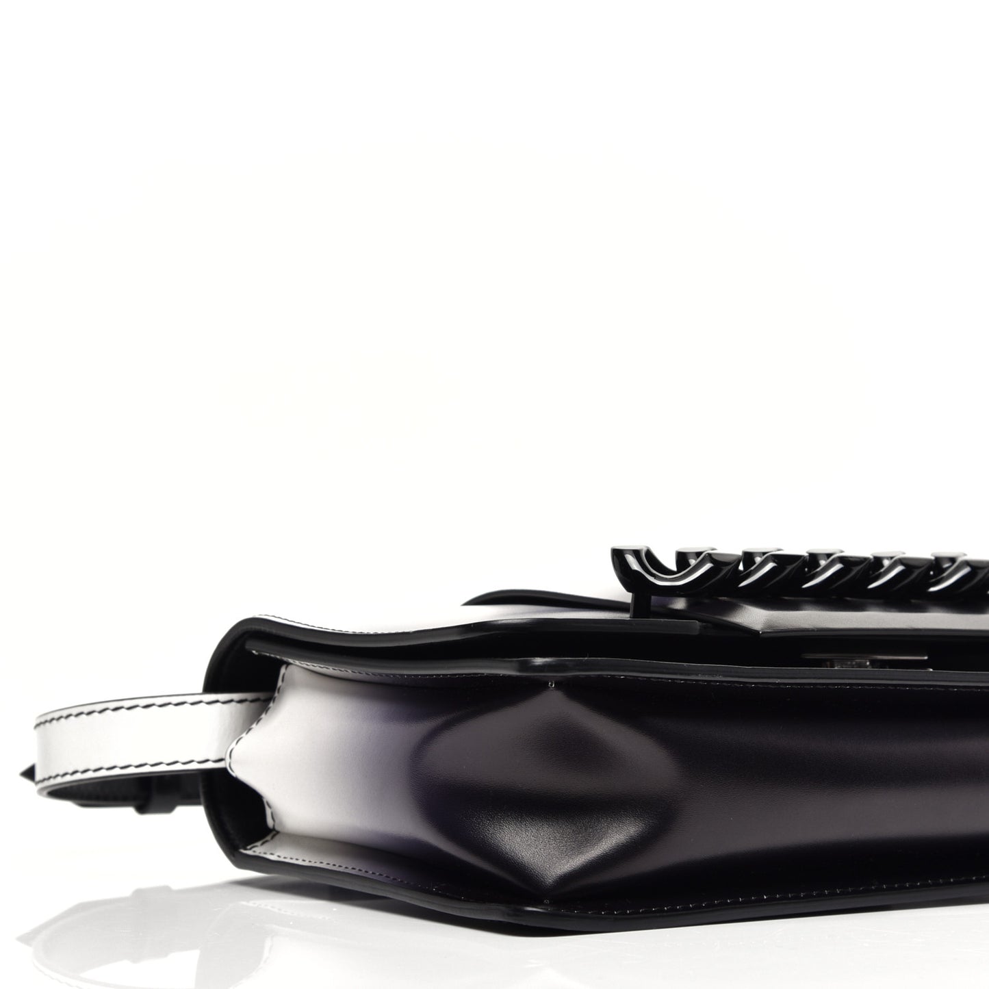 Calfskin Ombre Infinity Flap Bag Black White