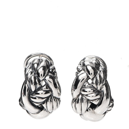 David Yurman Sterling Silver Diamond Woven Cable Earrings 1 of 4