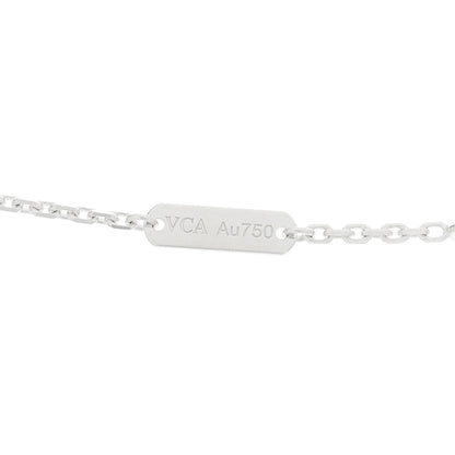 Van Cleef & Arpels 18K White Rose Gold Diamond Guilloche Vintage Alhambra Pendant Necklace 3 of 6