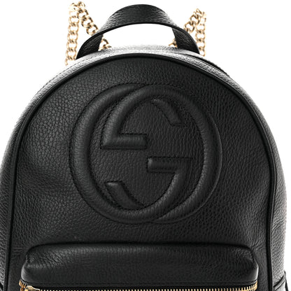 Gucci Pebbled Calfskin Soho Chain Backpack Black 8 of 10