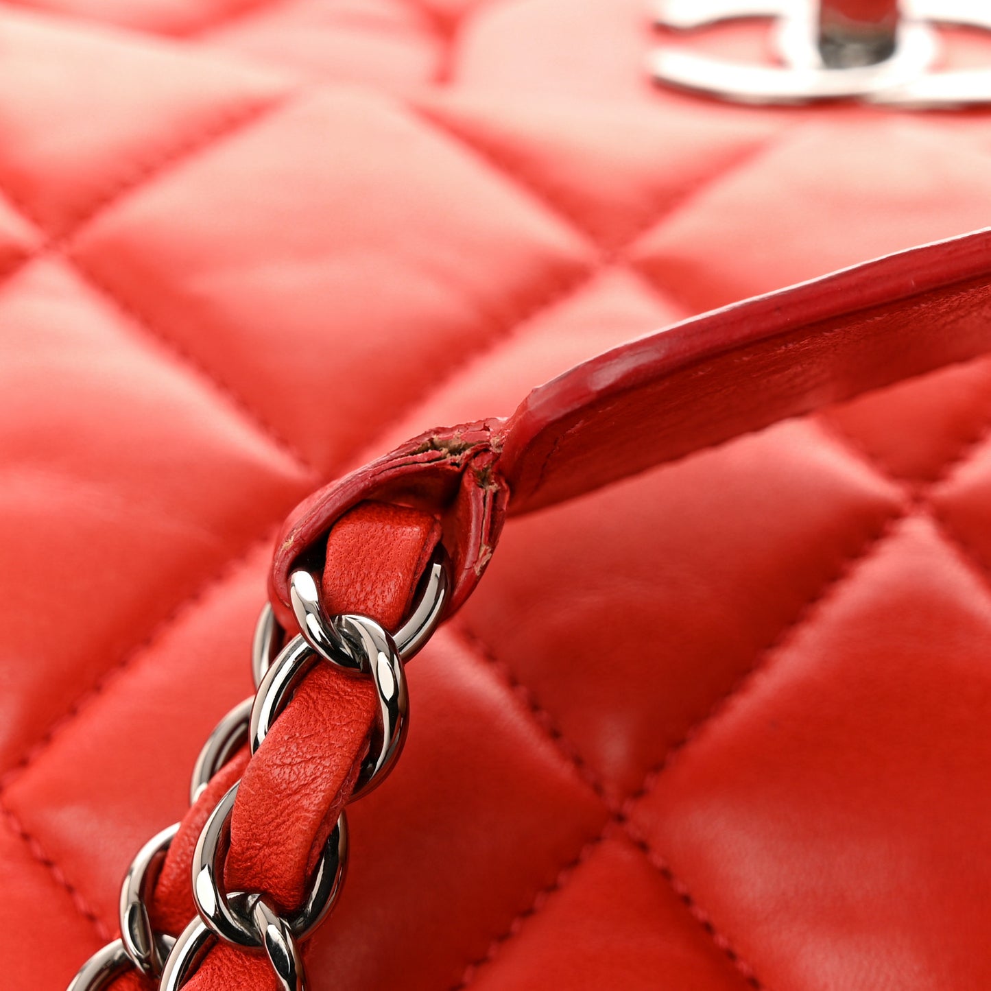 Lambskin Quilted Chanel 3 Maxi Flap Bag Red