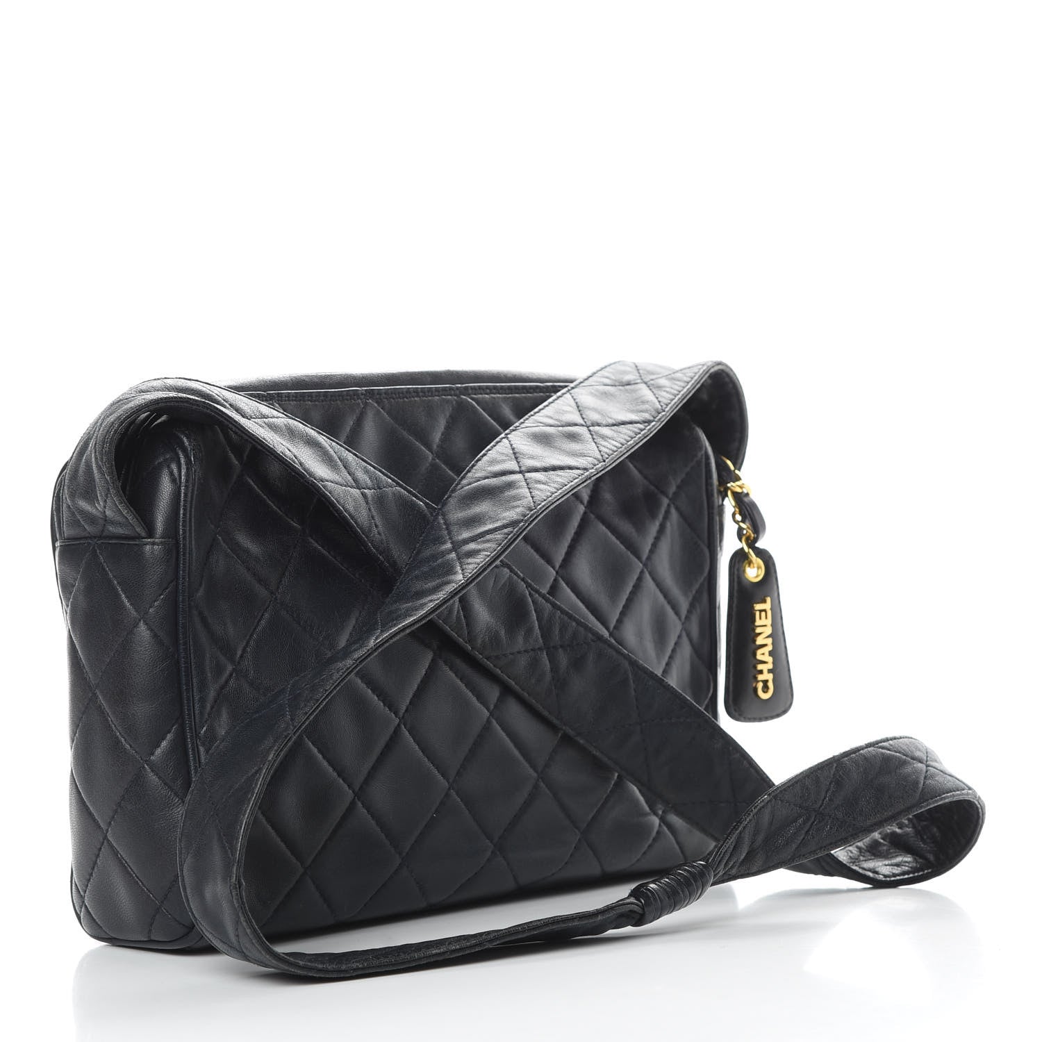 Chanel Lambskin Quilted CC Shoulder Bag Navy 3 of 19