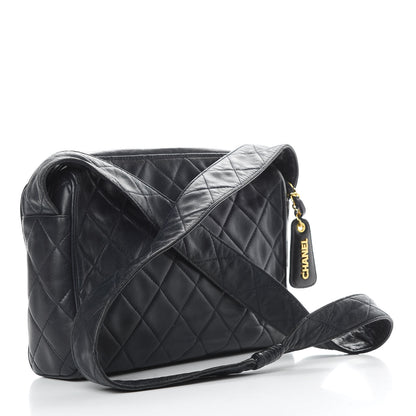 Chanel Lambskin Quilted CC Shoulder Bag Navy 3 of 19