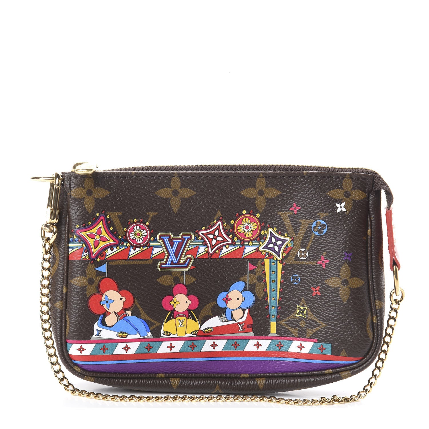 Louis Vuitton Monogram 2020 Christmas Animation Bumper Cars Mini Pochette Accessories Coquelicot 1 of 6