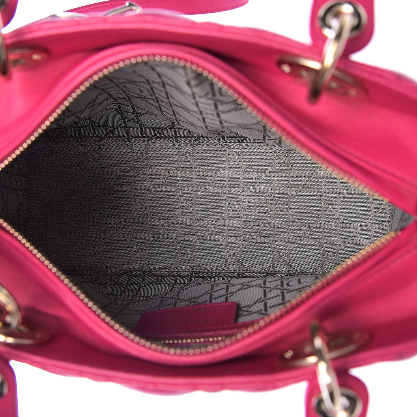 Lambskin Cannage Medium Lady Dior Fuchsia