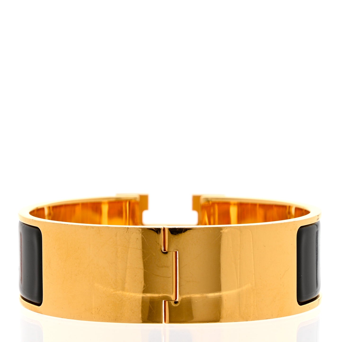 Enamel Wide Clic Clac H Bracelet GM Black