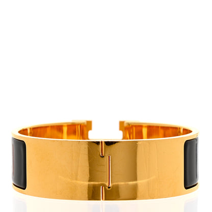 Hermes Enamel Wide Clic Clac H Bracelet GM Black 3 of 5