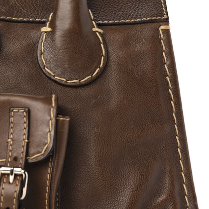 Chloe Calfskin Edith Satchel Brown 12 of 13