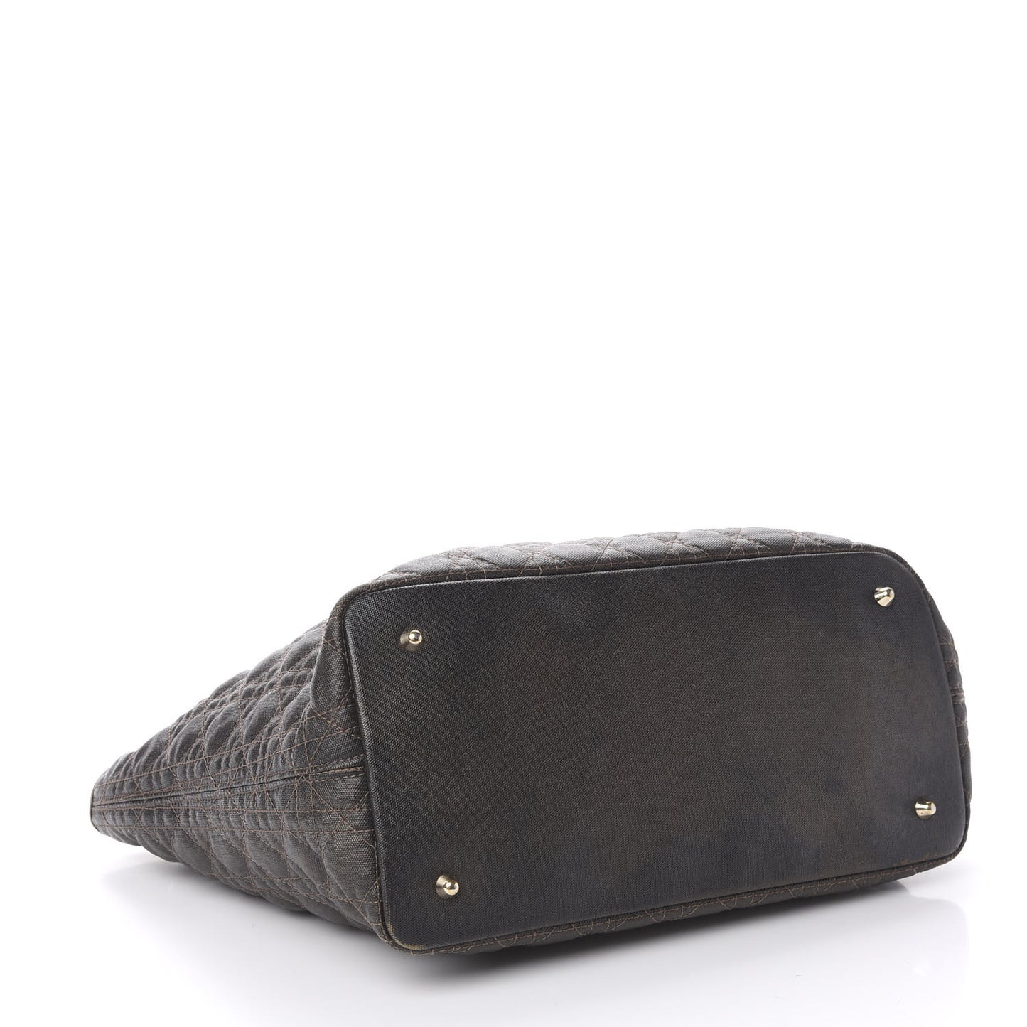 Coated Canvas Cannage Medium Panarea Tote Bronze