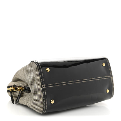 Fendi Patent Canvas Small Chameleon Tote Black 4 of 10