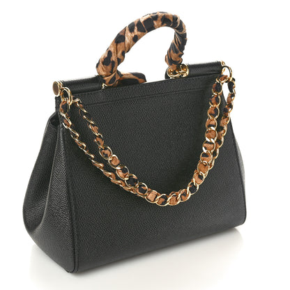 Dolce & Gabbana Dauphine Small Miss Sicily Satchel With Scarf Black 3 of 9