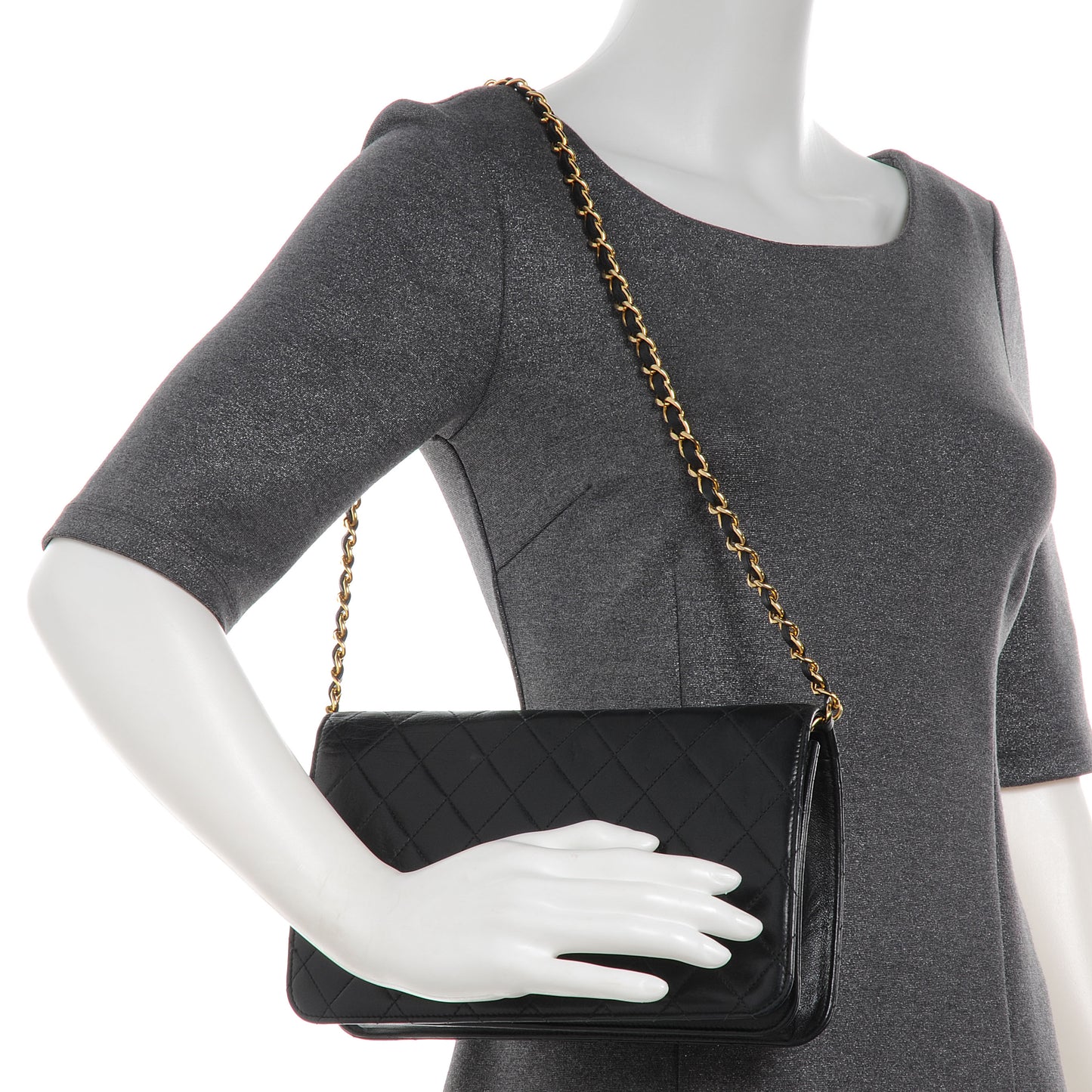 Lambskin Quilted Small Flap Black