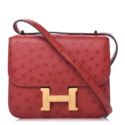 Hermes Ostrich Constance 18 Rouge Vif 1 of 10