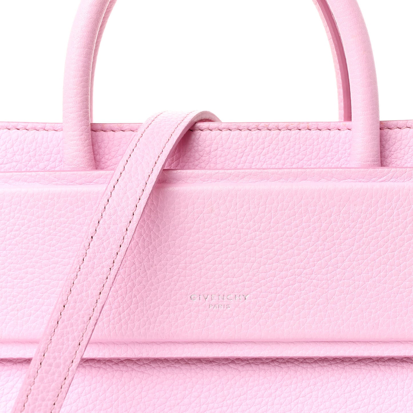 Grained Calfskin Mini Horizon Satchel Bright Pink