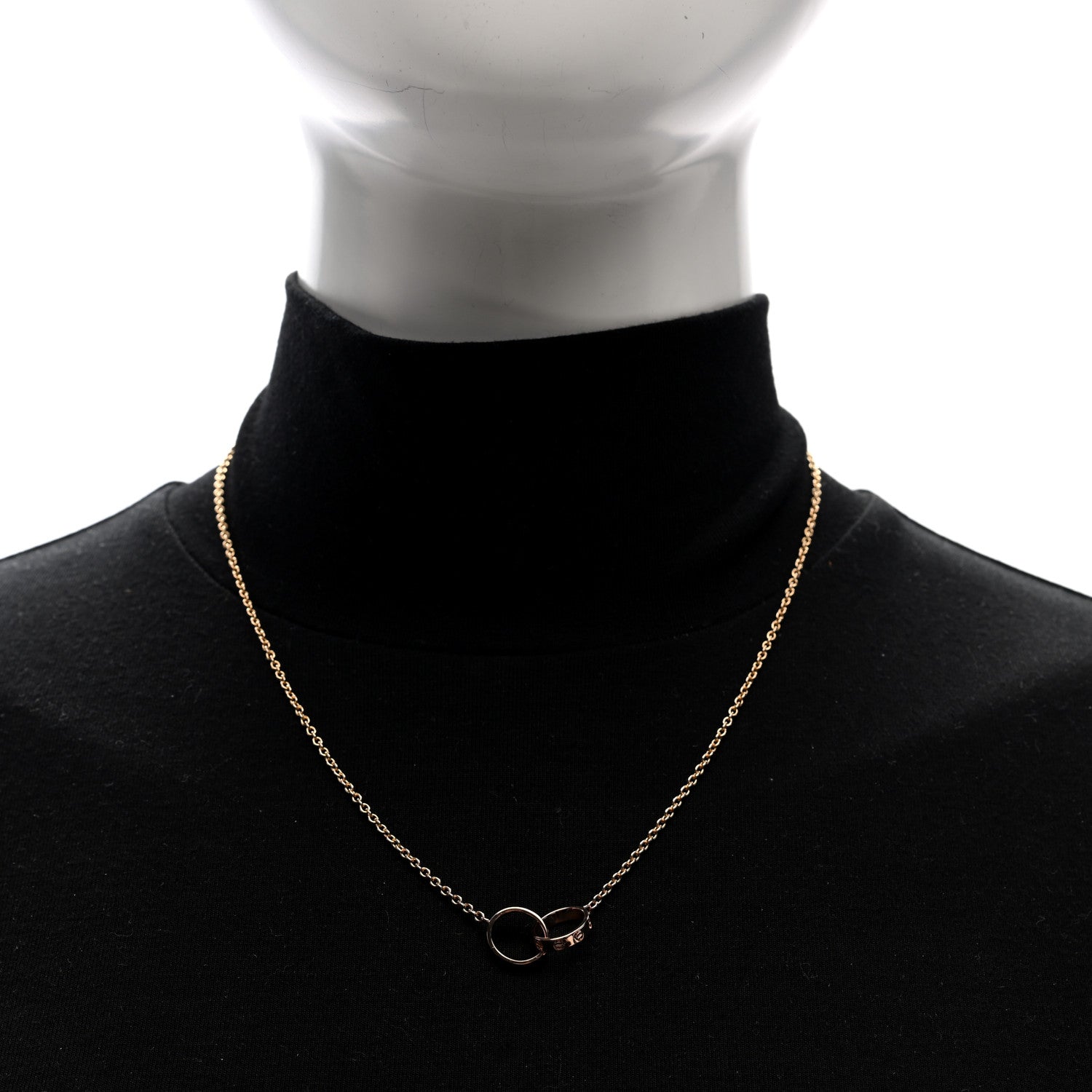 Cartier 18K Pink Gold Interlocking LOVE Necklace 2 of 5