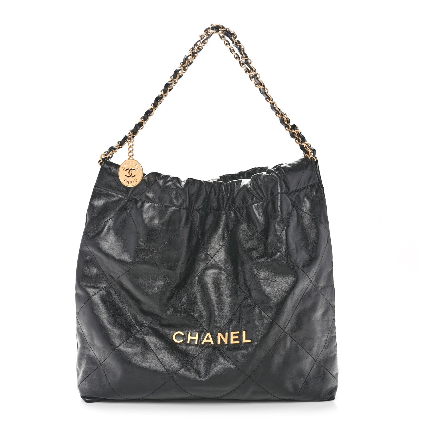 Chanel Shiny Calfskin Quilted Chanel 22 Black 1 of 12