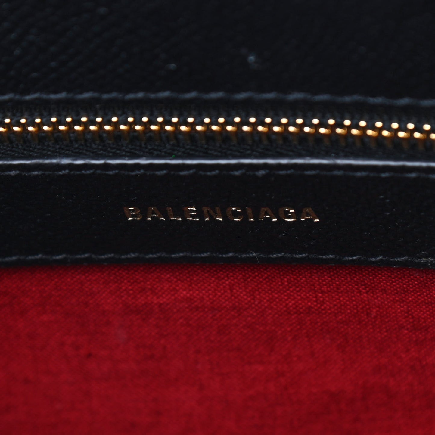 Signature Grained Calfskin Logo S Ville Top Handle Bag Black
