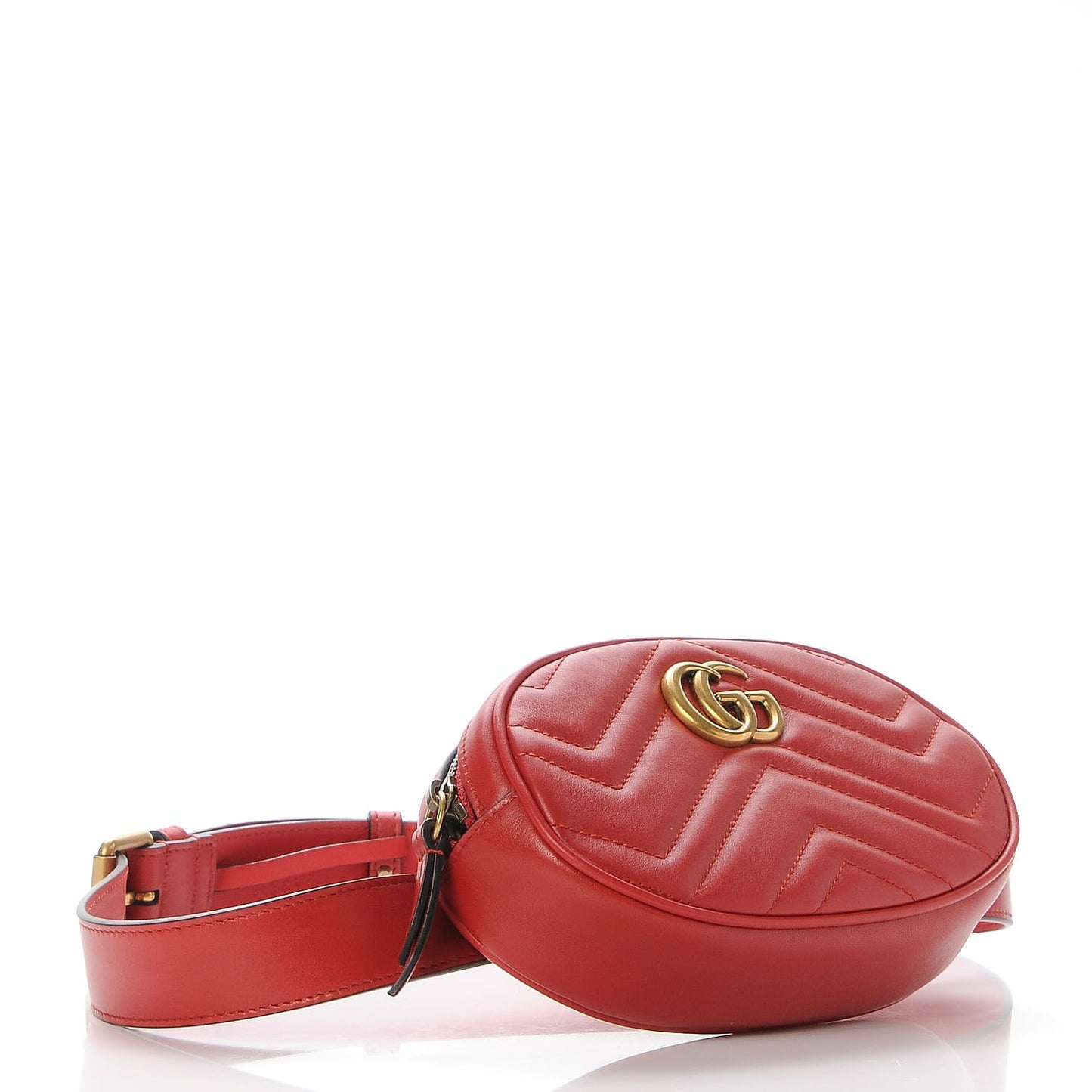 Calfskin Matelasse GG Marmont Belt Bag 85 34 Hibiscus Red