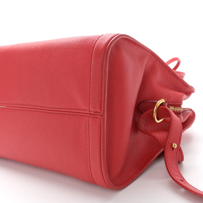 Alexander McQueen Pebbled Calfskin Small Skull Padlock Zip Around Tote Red 10 of 19