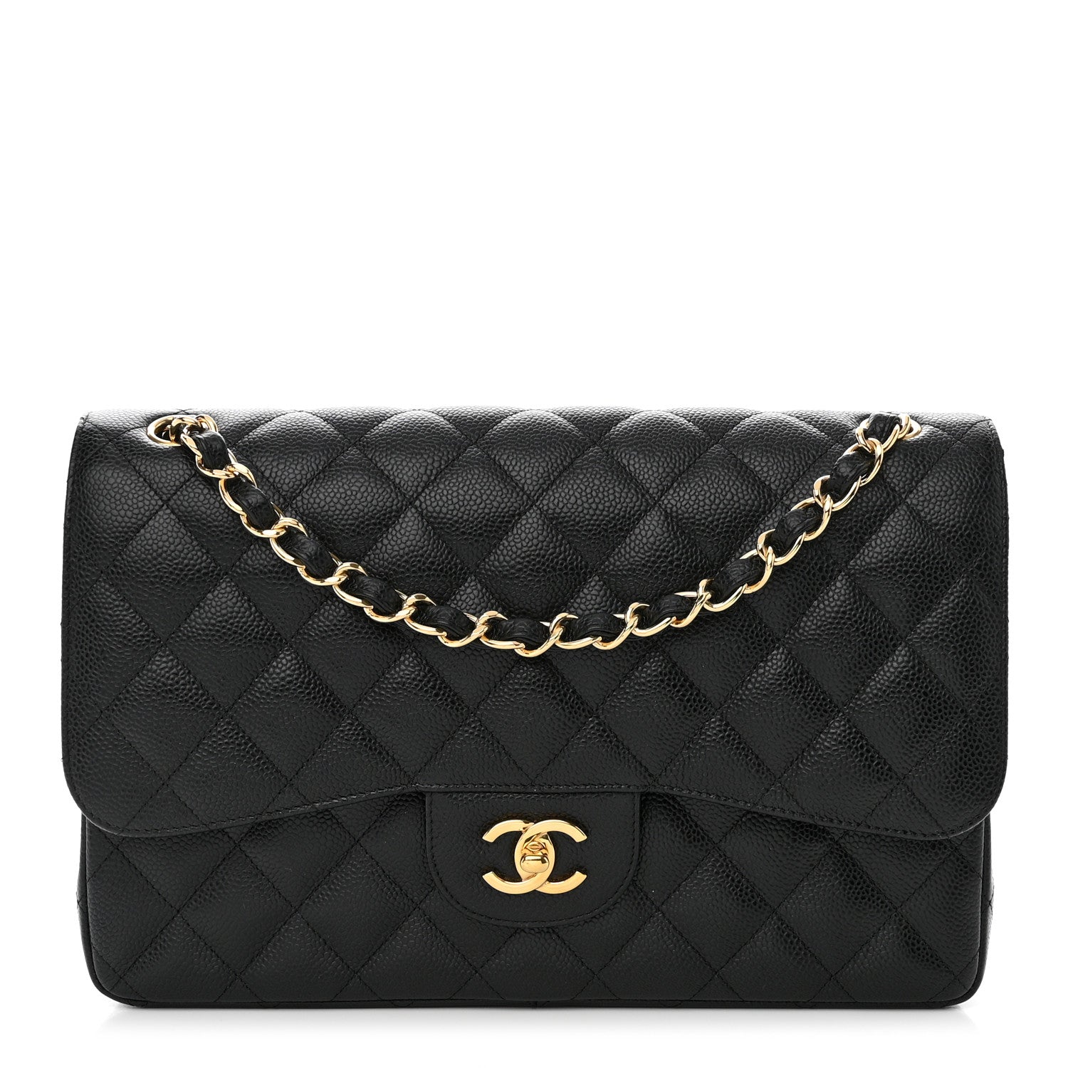 Chanel Caviar Quilted Jumbo Double Flap Black 1 of 12