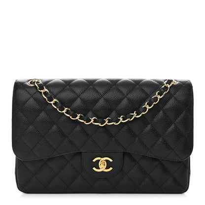 Chanel Caviar Quilted Jumbo Double Flap Black 1 of 12