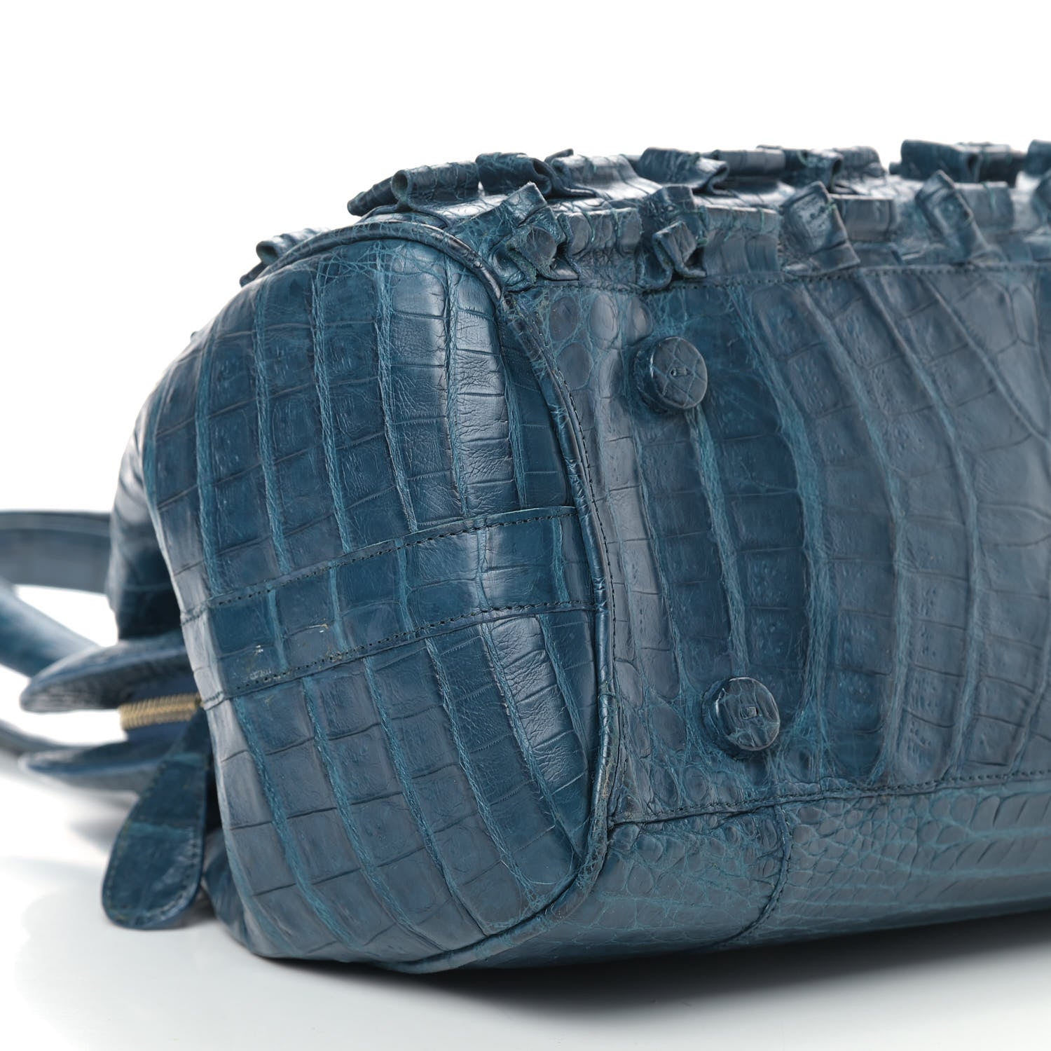 Nancy Gonzalez Crocodile Woven Satchel Blue 8 of 11