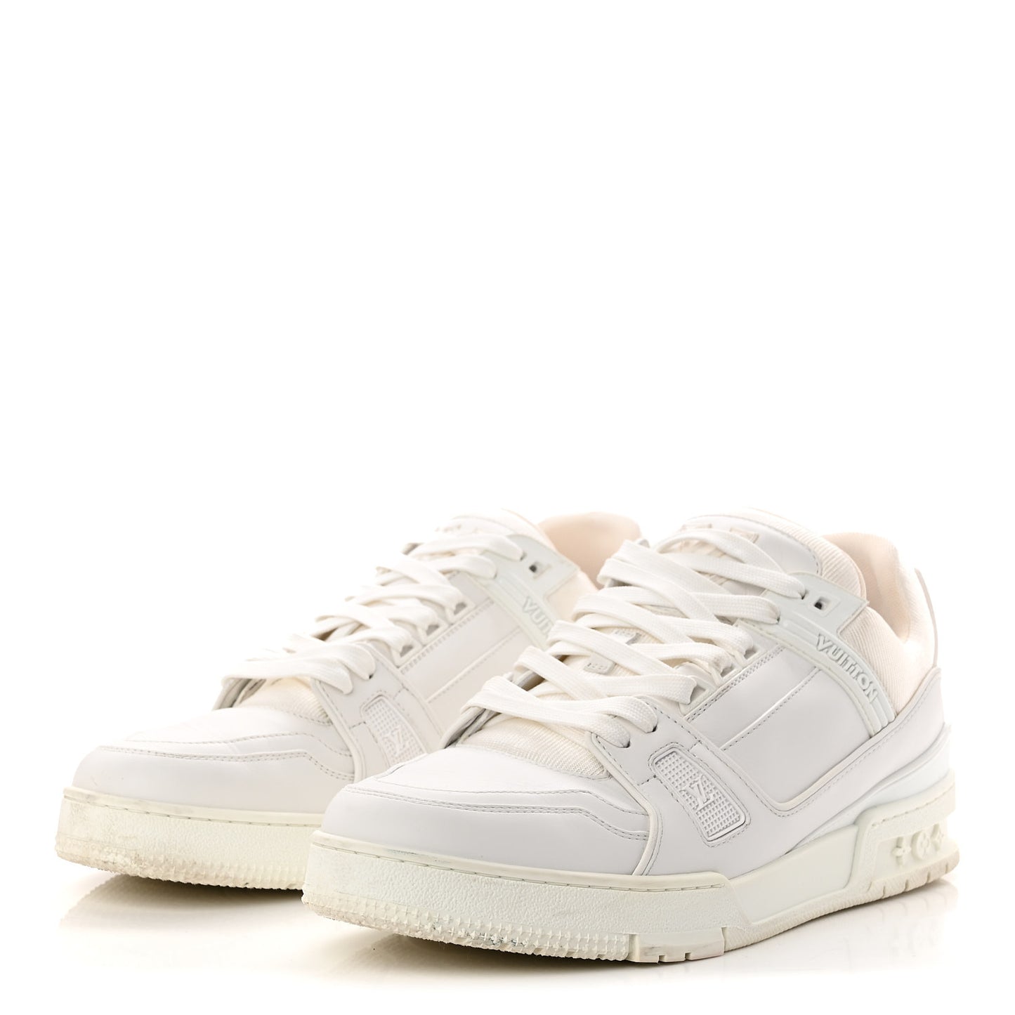 Calfskin Mens LV Trainer Sneakers 9.5 White