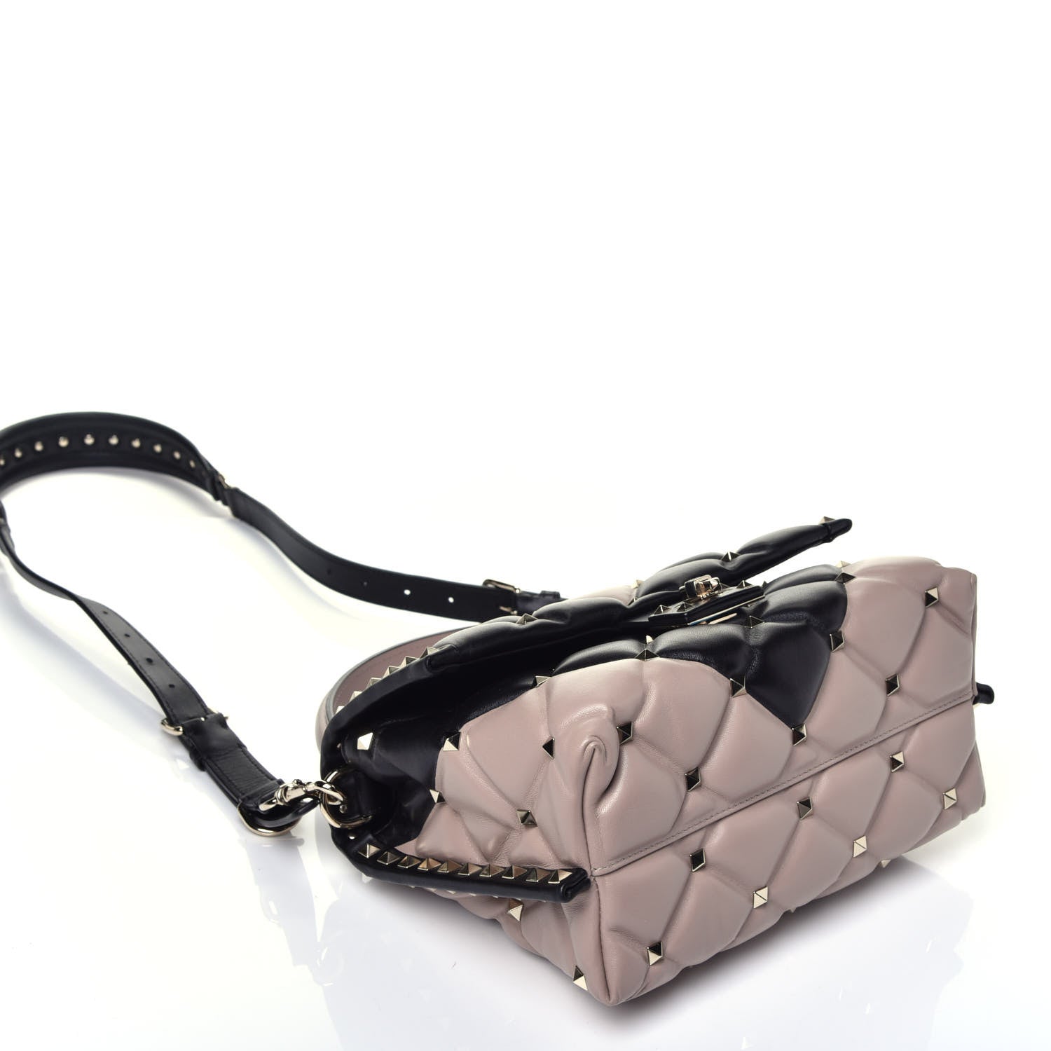 Valentino Garavani Nappa Medium Candystud Top Handle Bag Black Poudre 5 of 10